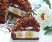 Торт "Норка крота" с бананами