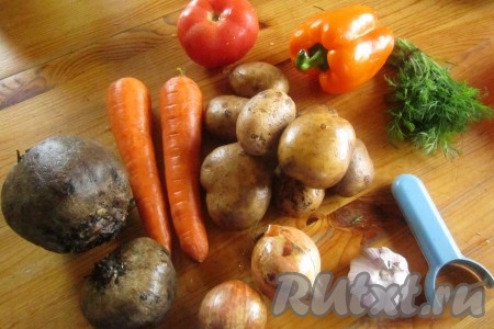 Ингредиенты для приготовления вегетарианского свекольника