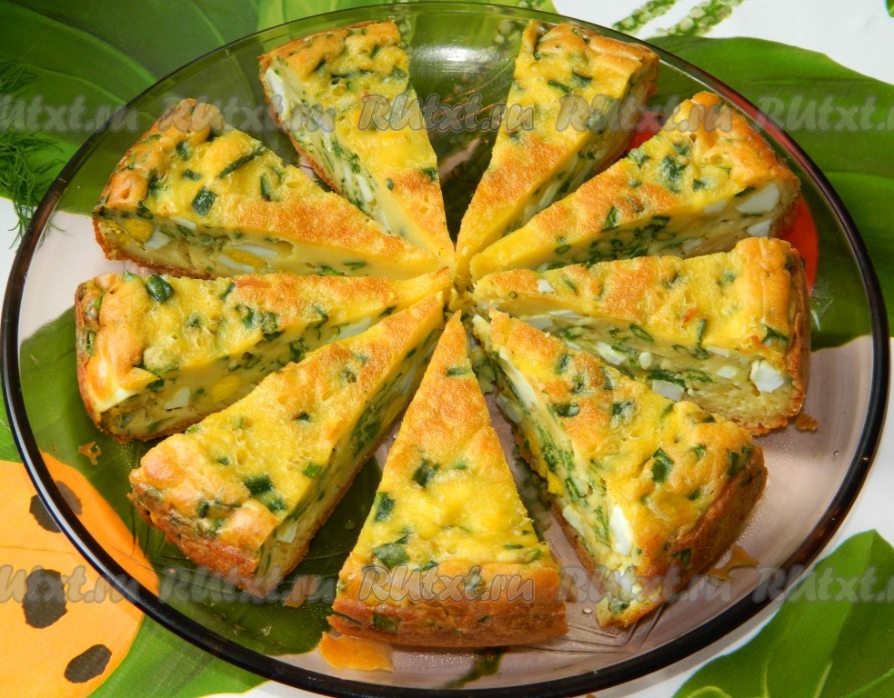 Пирог с яйцами и зеленым луком в духовке: пошаговый рецепт с фото