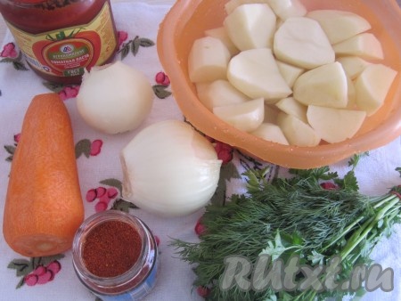 Ингредиенты для приготовления индоутки с картошкой