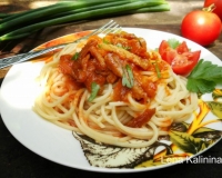 Спагетти со свининой