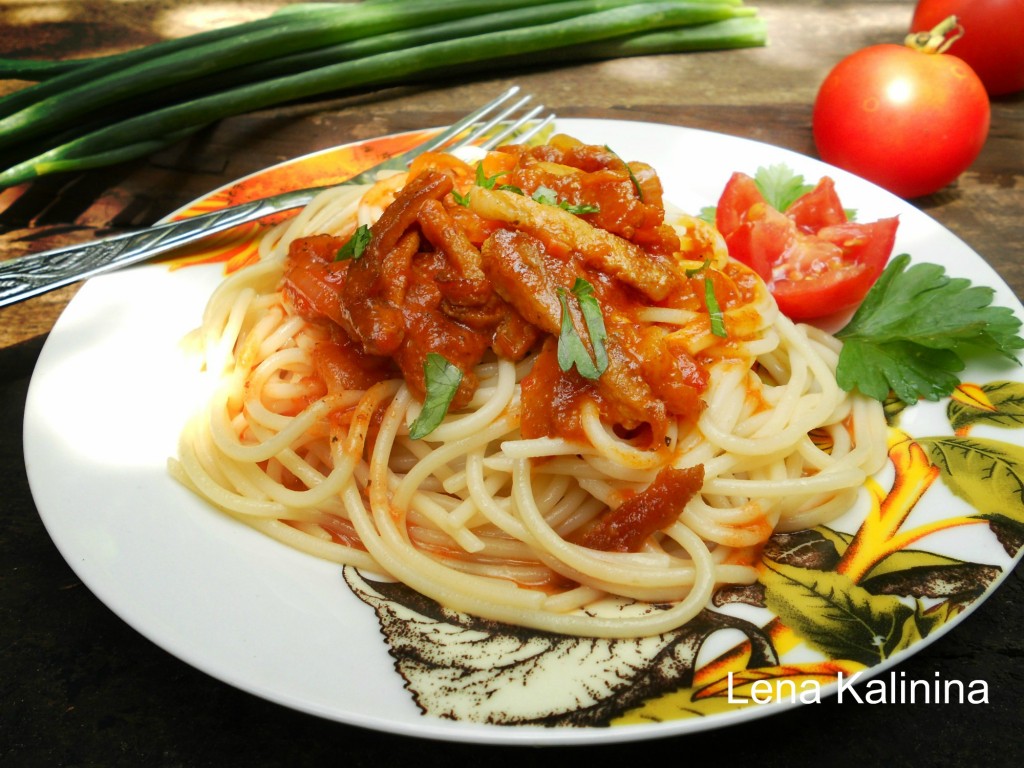 Спагетти со свининой и овощами, пошаговый рецепт на ккал, фото, ингредиенты - bellaira
