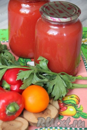 Наш вкусный томатный сок на зиму готов!
