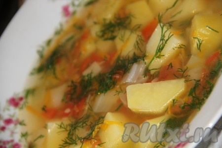 Овощной суп с кабачками и капустой