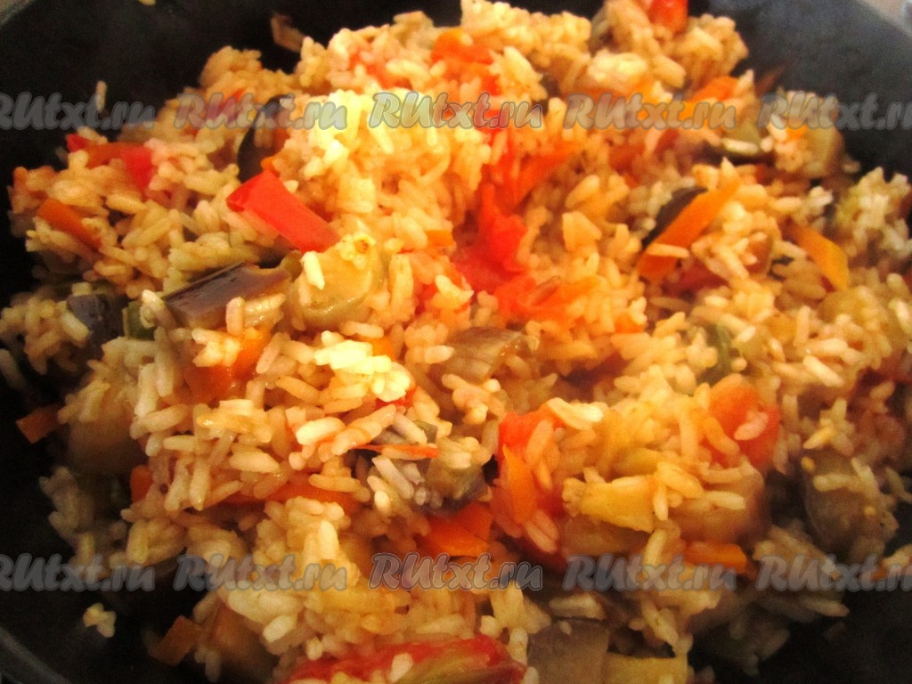 Рис с баклажанами - рецепт с фото пошагово