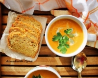 Кукурузно-тыквенный хлеб и суп-пюре из тыквы