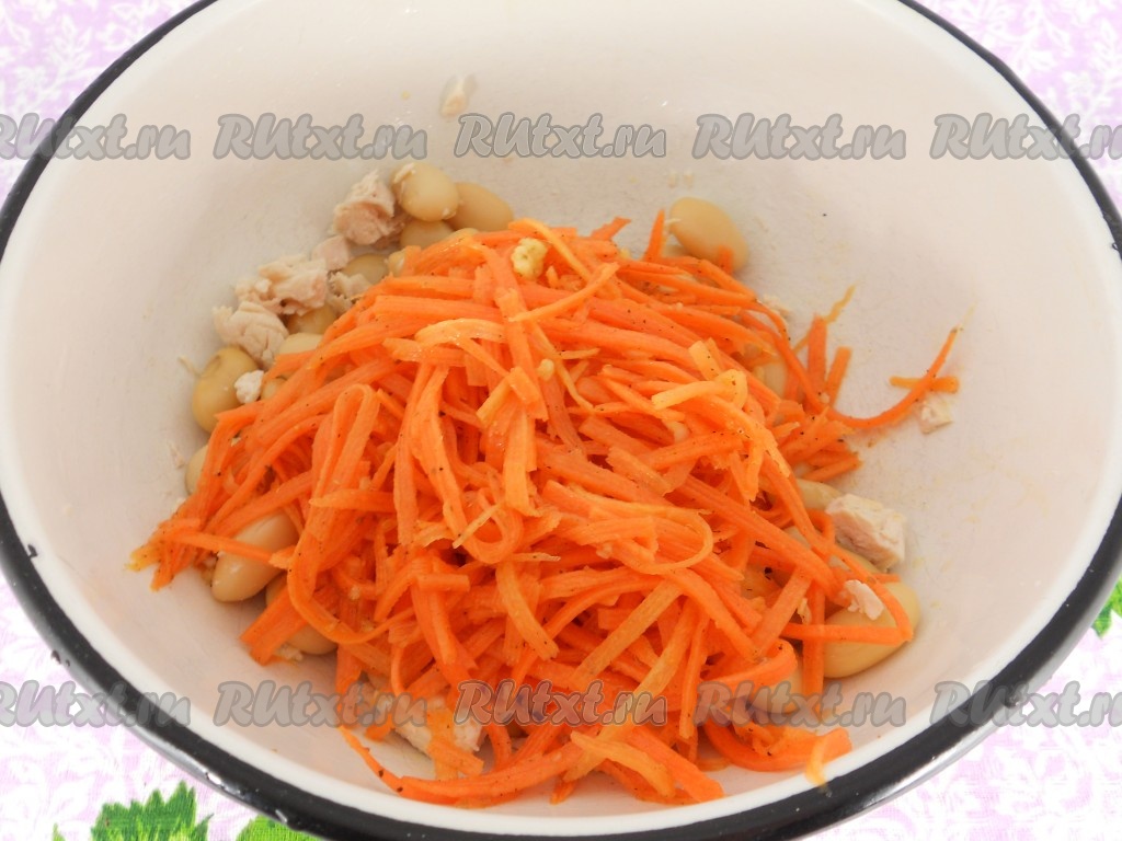 Салат с курицей, фасолью и морковью по-корейски - простой и вкусный рецепт с пошаговыми фото