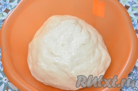 После замешивания положить тесто в миску, смазать маслом, накрыть пищевой пленкой. Убрать на 2 часа в теплое место. 
