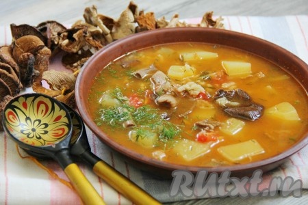 Рецепт грибного супа с рисом