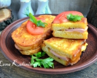 Рецепт горячих бутербродов с колбасой и сыром
