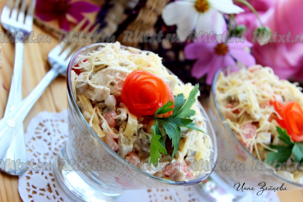 Рецепты салатов с курицей простые и вкусные с фото пошагово