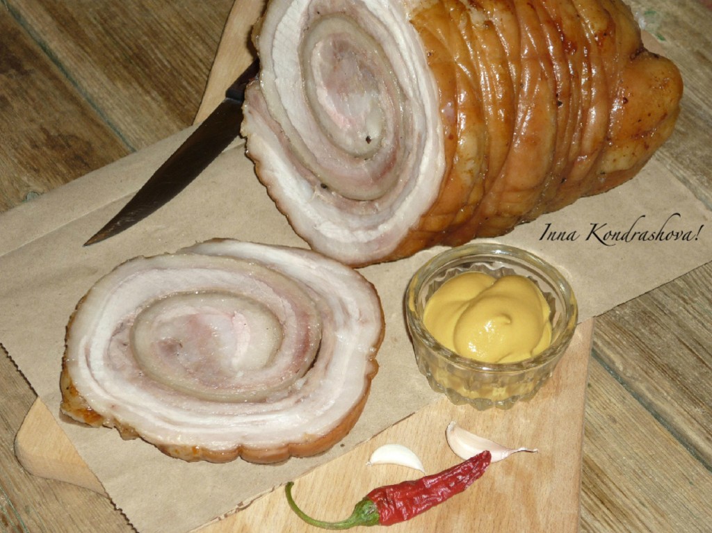 Рулет из свиной брюшины — вкусные рецепты в духовке