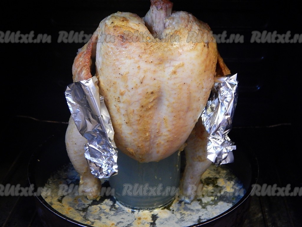 Курица, запеченная на банке – пошаговый рецепт приготовления с фото