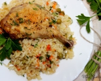 Ленивый рис с курицей в духовке