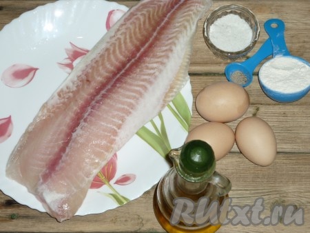 Ингредиенты для приготовления филе пангасиуса в кляре