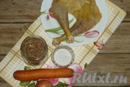 Ингредиенты для приготовления курицы с чечевицей