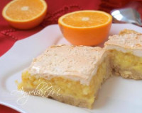 Песочный пирог с апельсиновой начинкой и безе