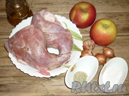 Ингредиенты для приготовления кролика с яблоками