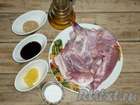 Ингредиенты для приготовления кролика в соевом соусе