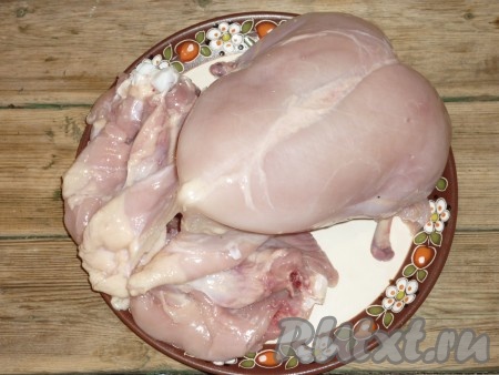 Куриное мясо отделить от костей 